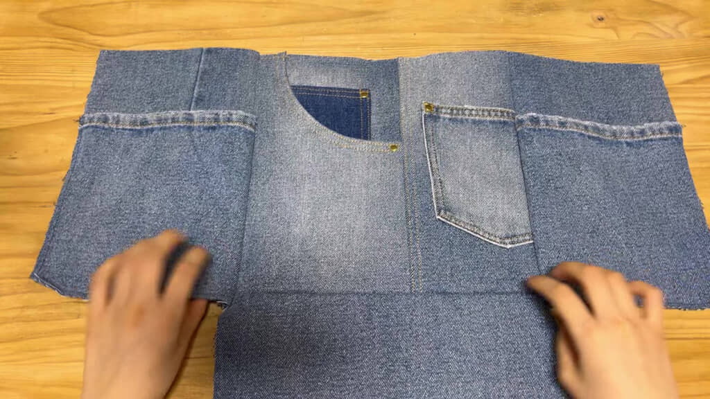 ジーンズリメイクのバッグを作る・表の構築