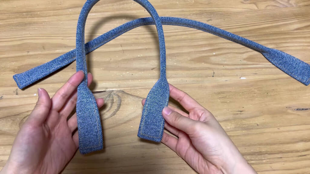 ジーンズリメイクのバッグを作る・持ち手