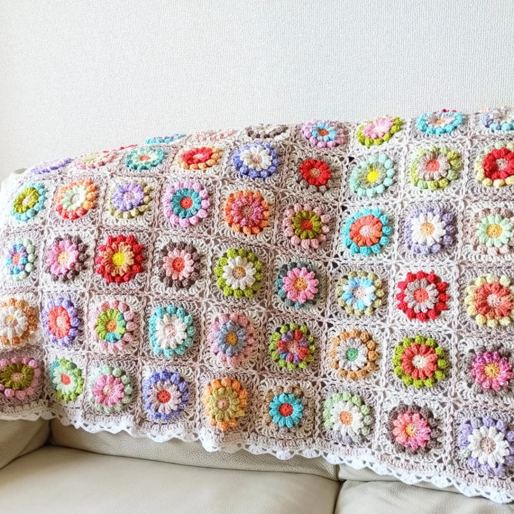 手編みのブランケットが完成！