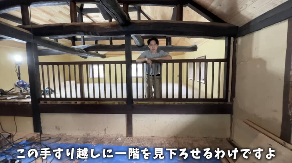 吹き抜けに面する予定の手すりが完成！
