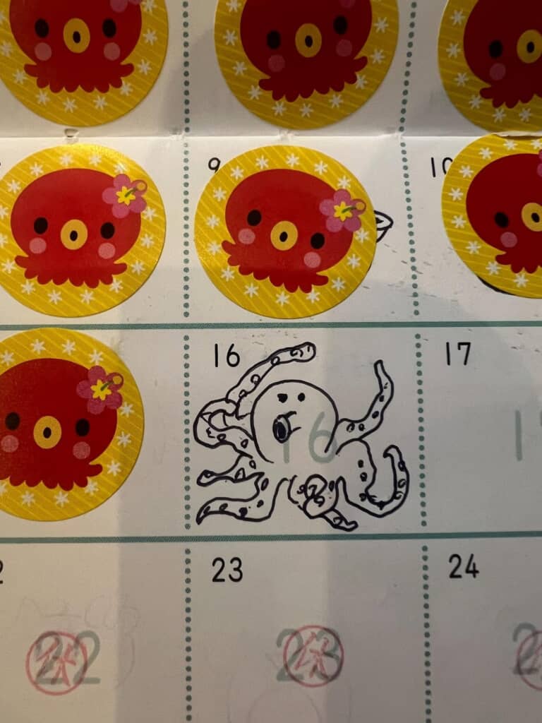 一方、ママさんの印となるタコさんは……