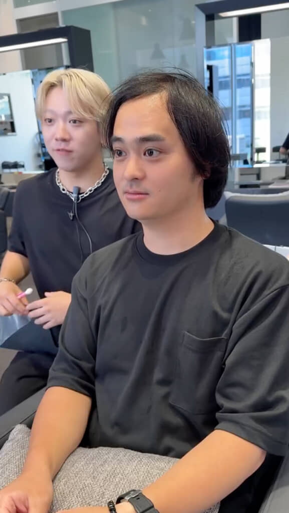 初めて美容室に来た男性