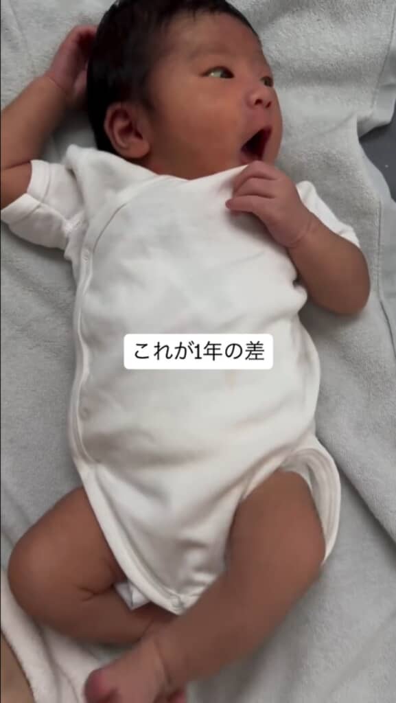 赤ちゃんと1歳のお兄ちゃん比較してみた