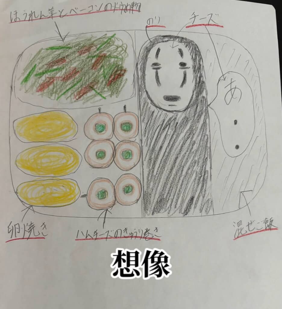 タスさんが描いたキャラ弁の下描き