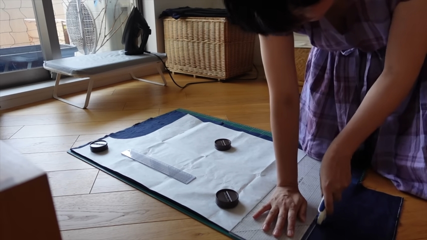 型紙に合わせてカットします