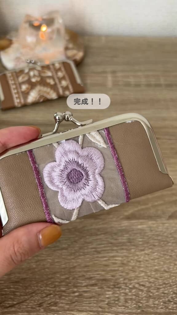 がま口ポーチ完成