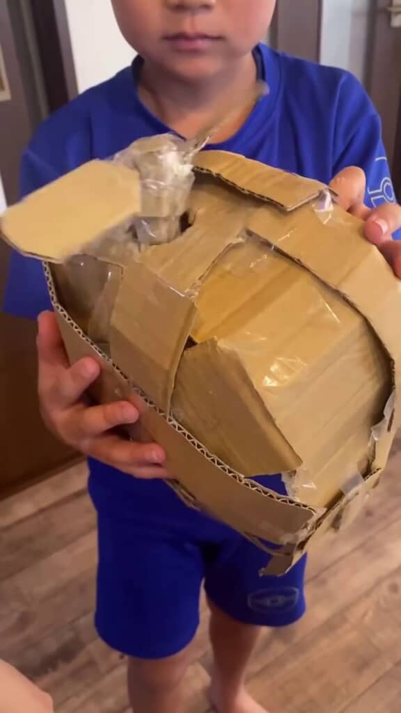 最初に作ったプロペラマリオ風ヘルメットの1号機