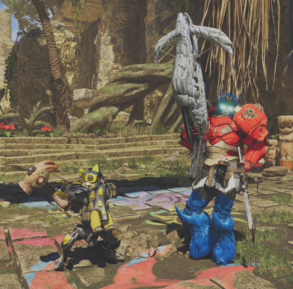 『モンスターハンターワイルズ』で再現したオプティマスプライムとバンブルビー