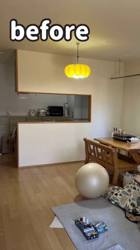 コの字型になっていた改装前のキッチン