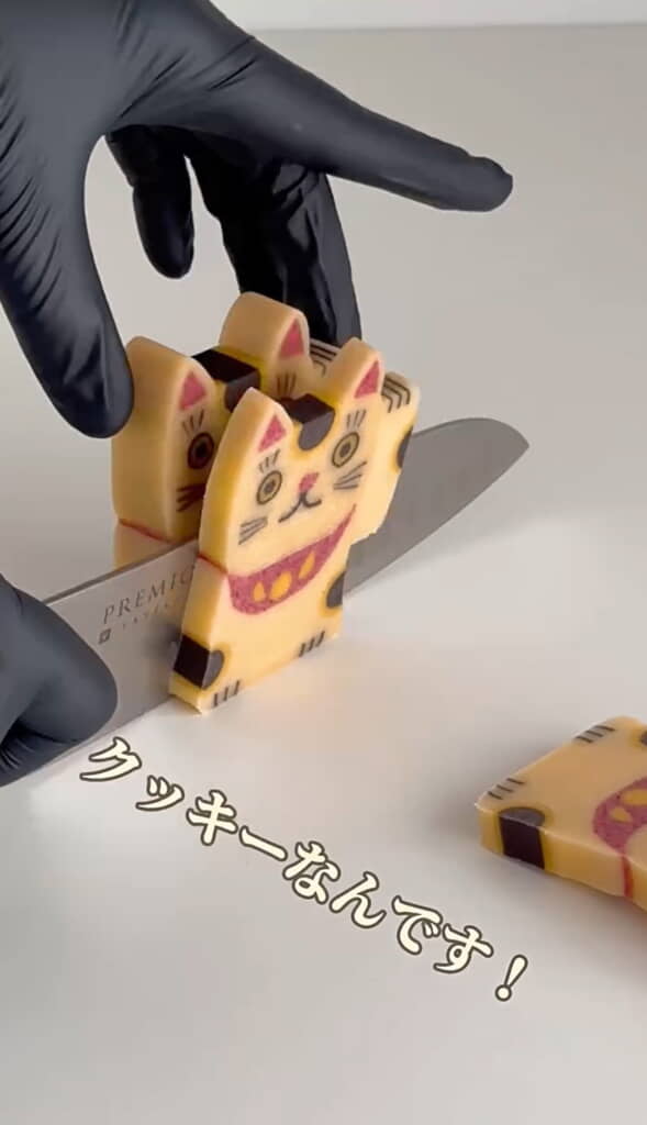 招き猫まで作れるように！　カットして形が崩れないのもすごい