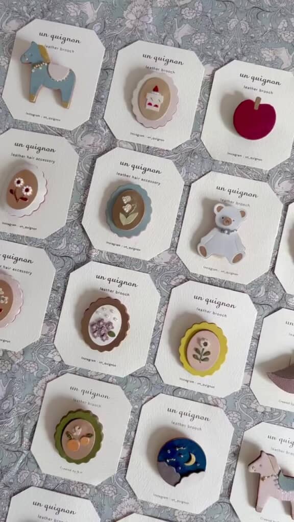 コツコツと作ったブローチは100個以上！