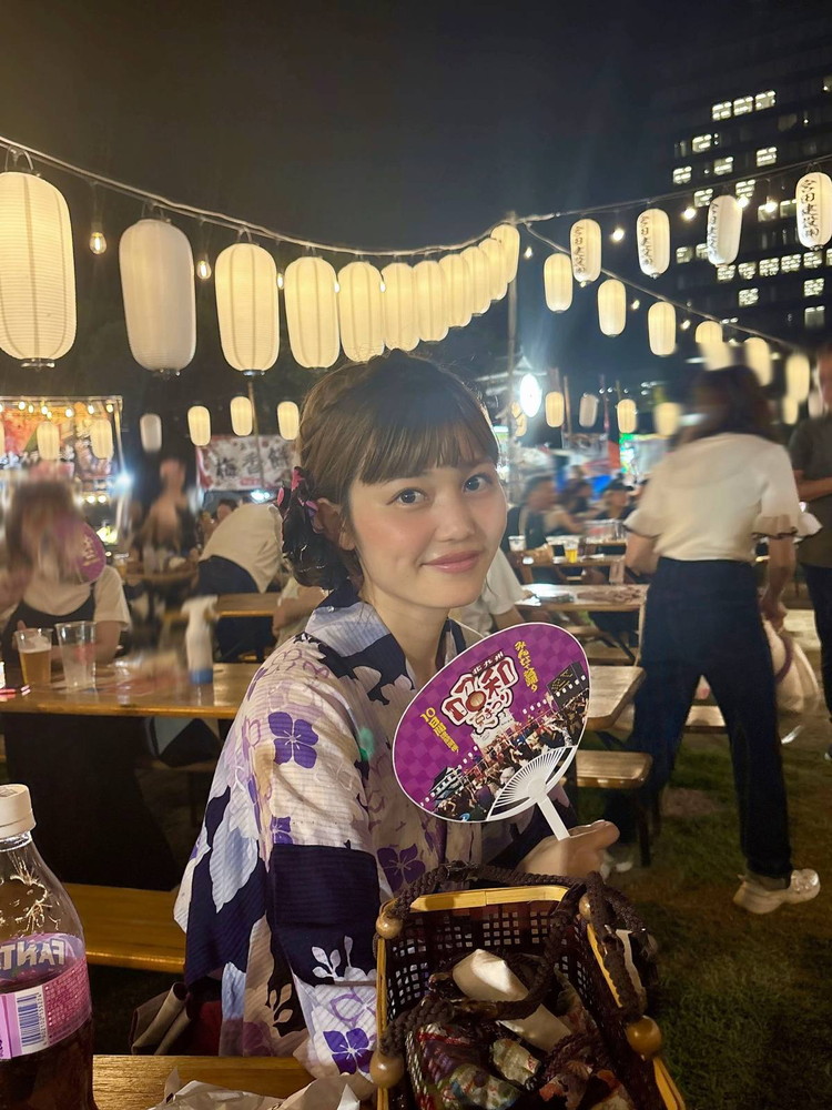 同じ浴衣で夏祭りへ