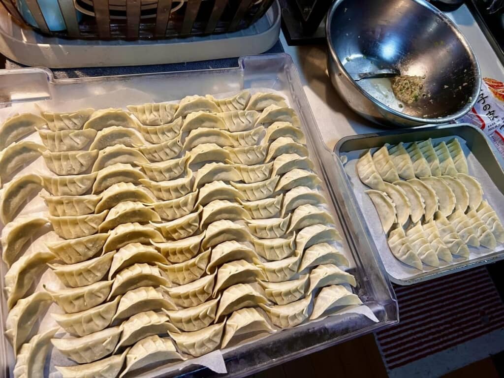 大量の餃子が完成！