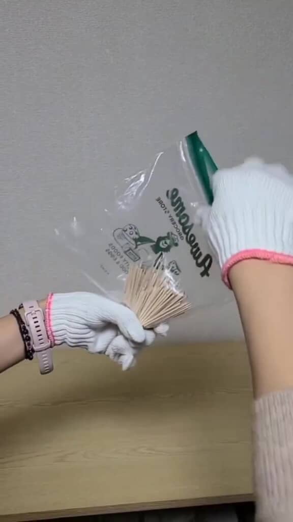 つまようじがそろったところ