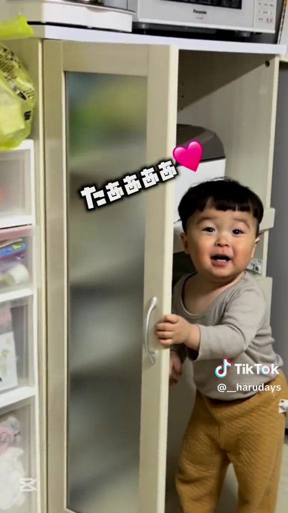 ママさんの「ビックリした～！」に満足そうです