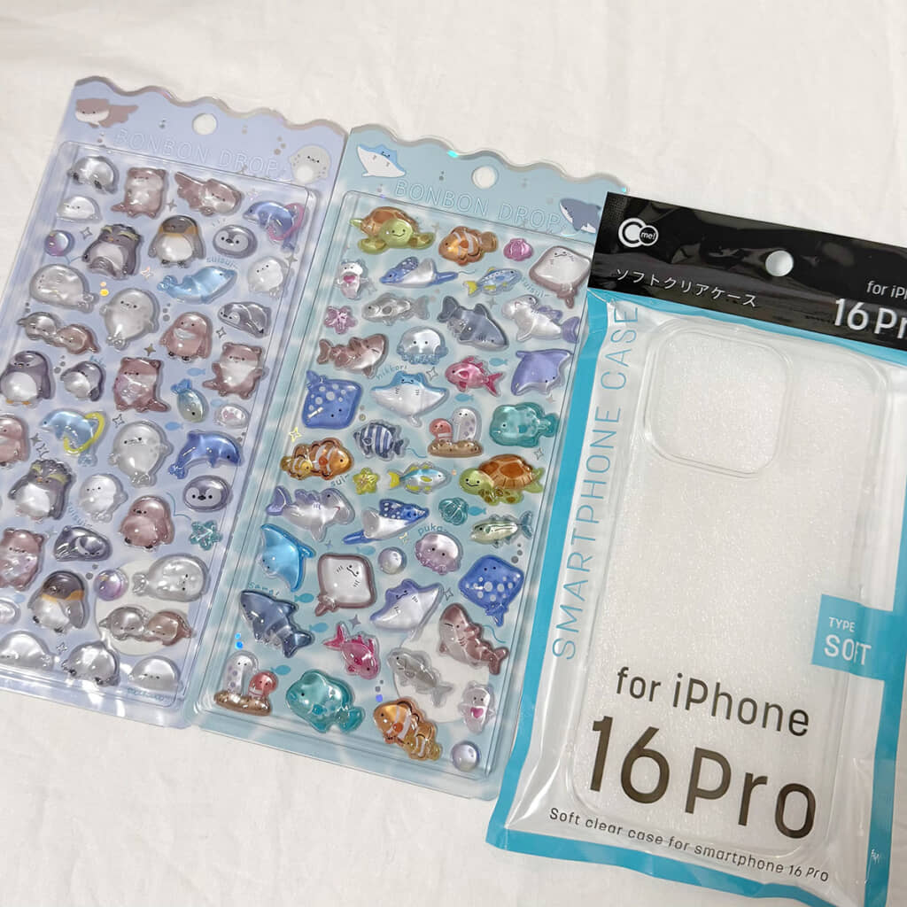 水族館のシールとiPhoneケース