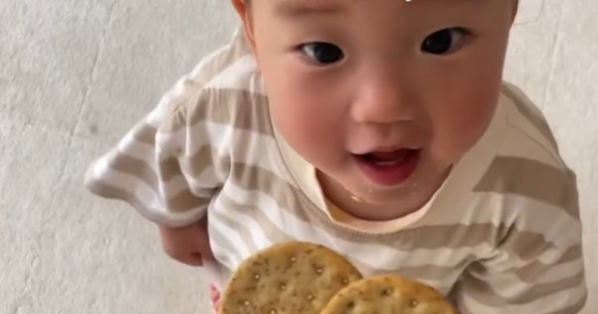 1歳2カ月の双子ちゃん→1人にクッキーを渡したら……「えぇぇぇ！」　“まさかの反応”が430万表示（1/3） | 育児 ねとらぼ