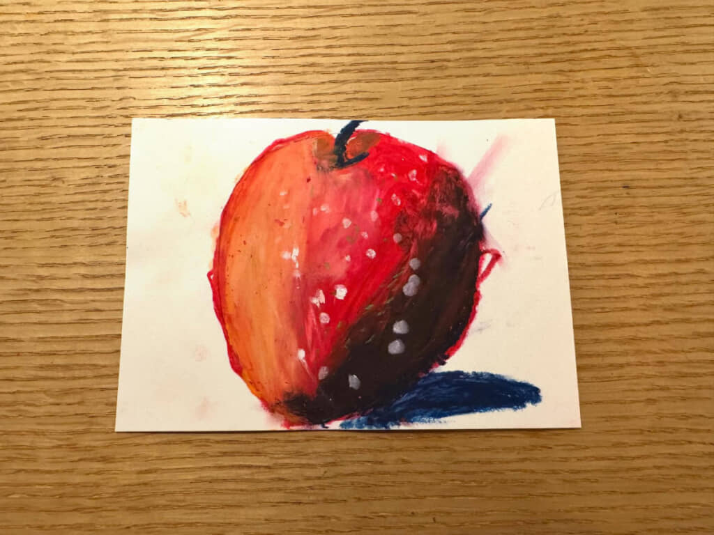 6歳娘さんによる作品「林檎」