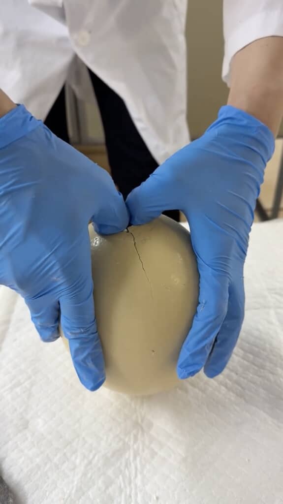 指を入れて開きます