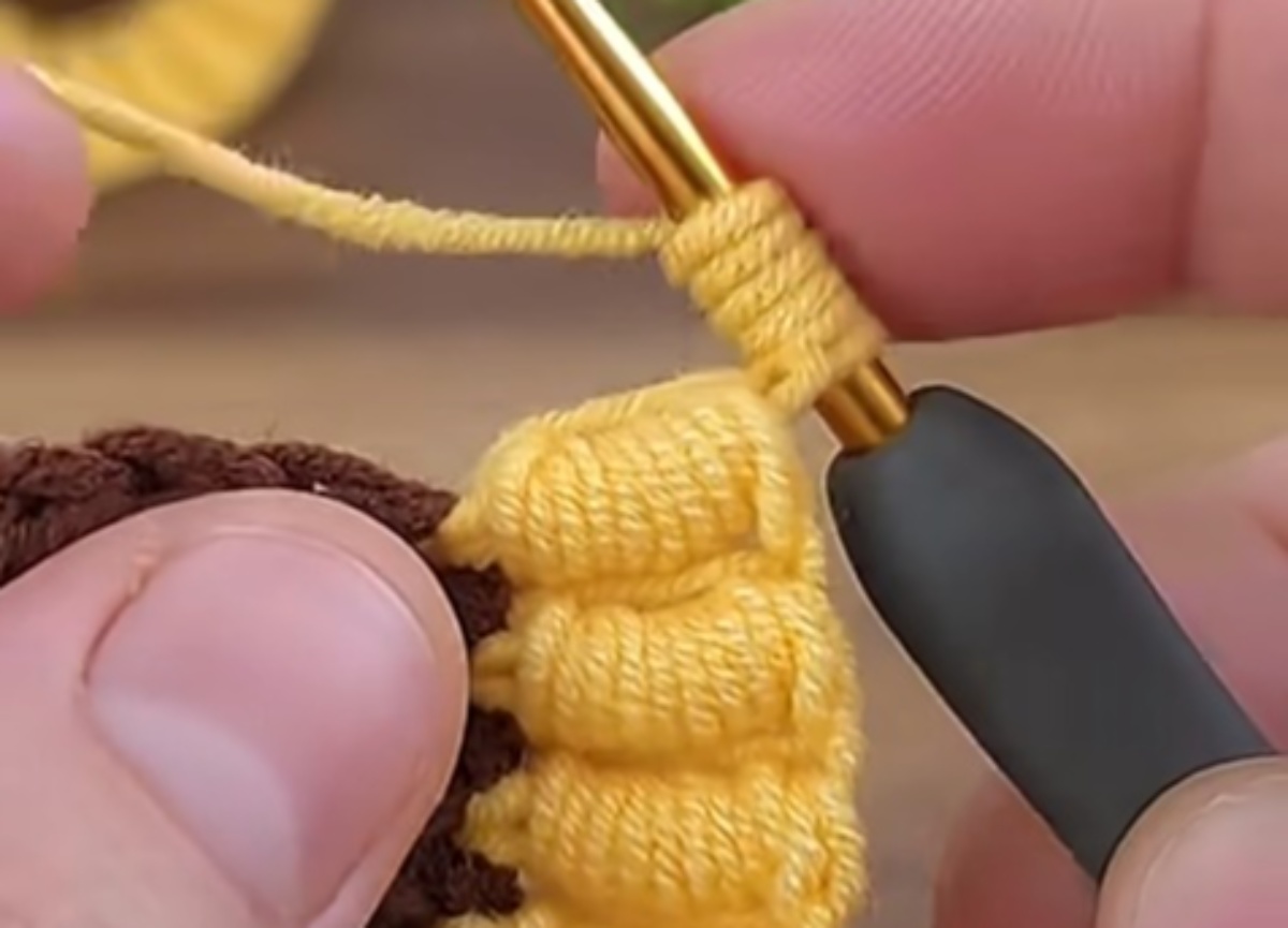 かぎ針に黄色の毛糸をかけ、10回クルクル巻きつけて編むと……「わぁすてき！」　意外な仕上がりにときめきの声【海外】（1/3） | ライフスタイル ねとらぼ