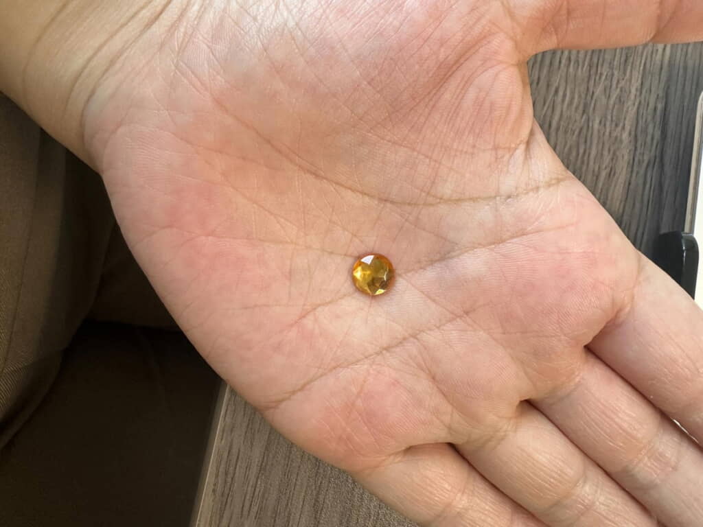 おでこの真ん中にキラキラしたものが！