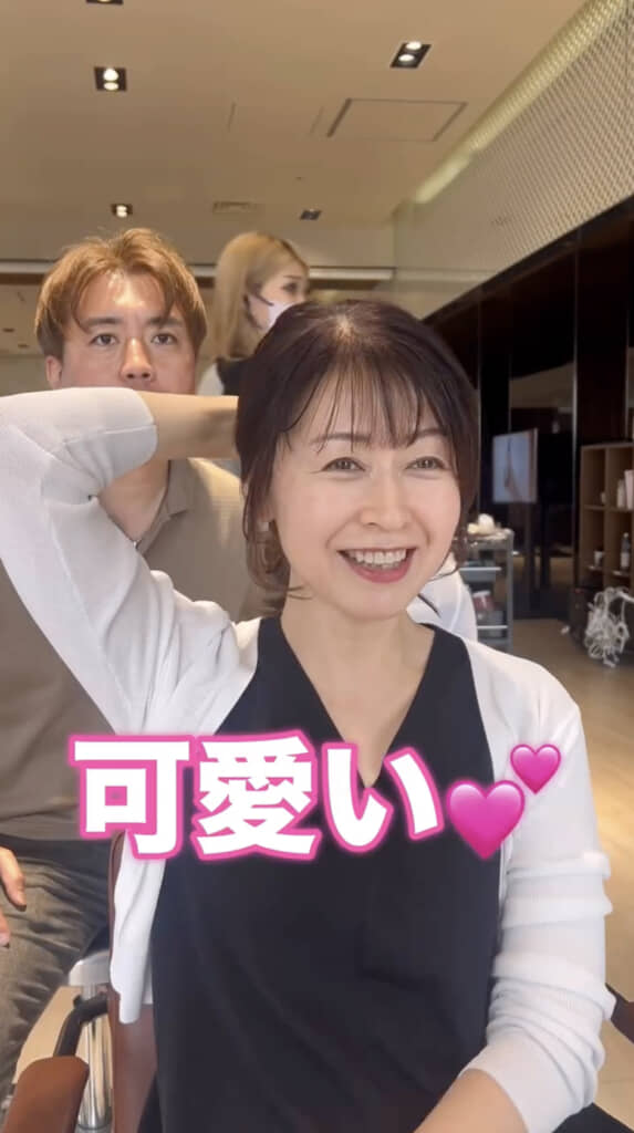 後ろで結んでみてもかわいいスタイルになりました