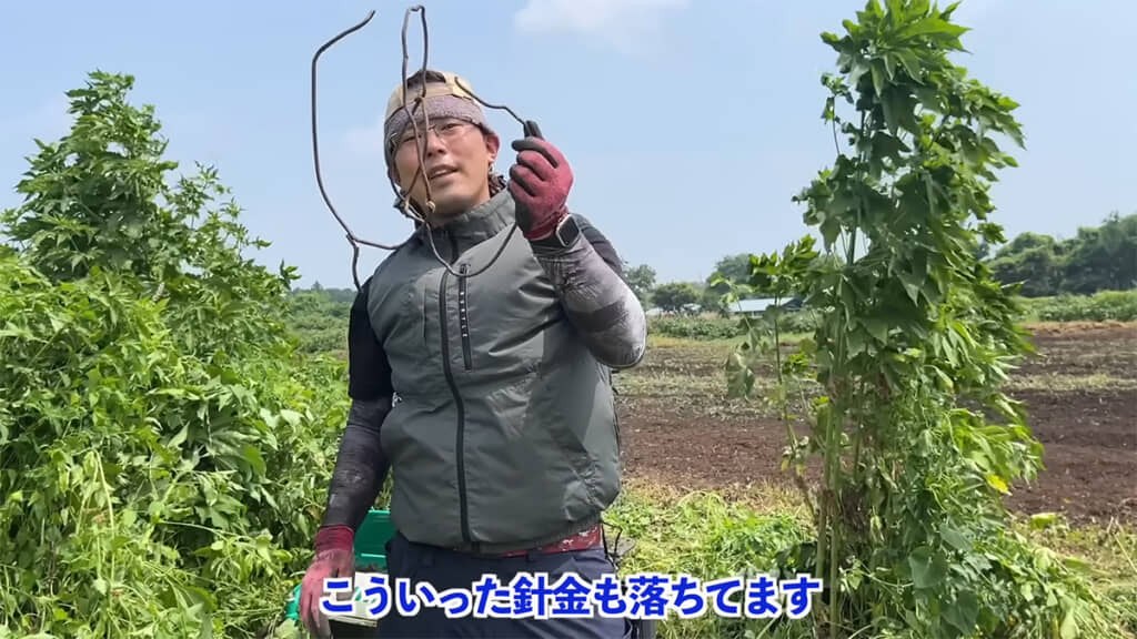 大きな針金が落ちていました