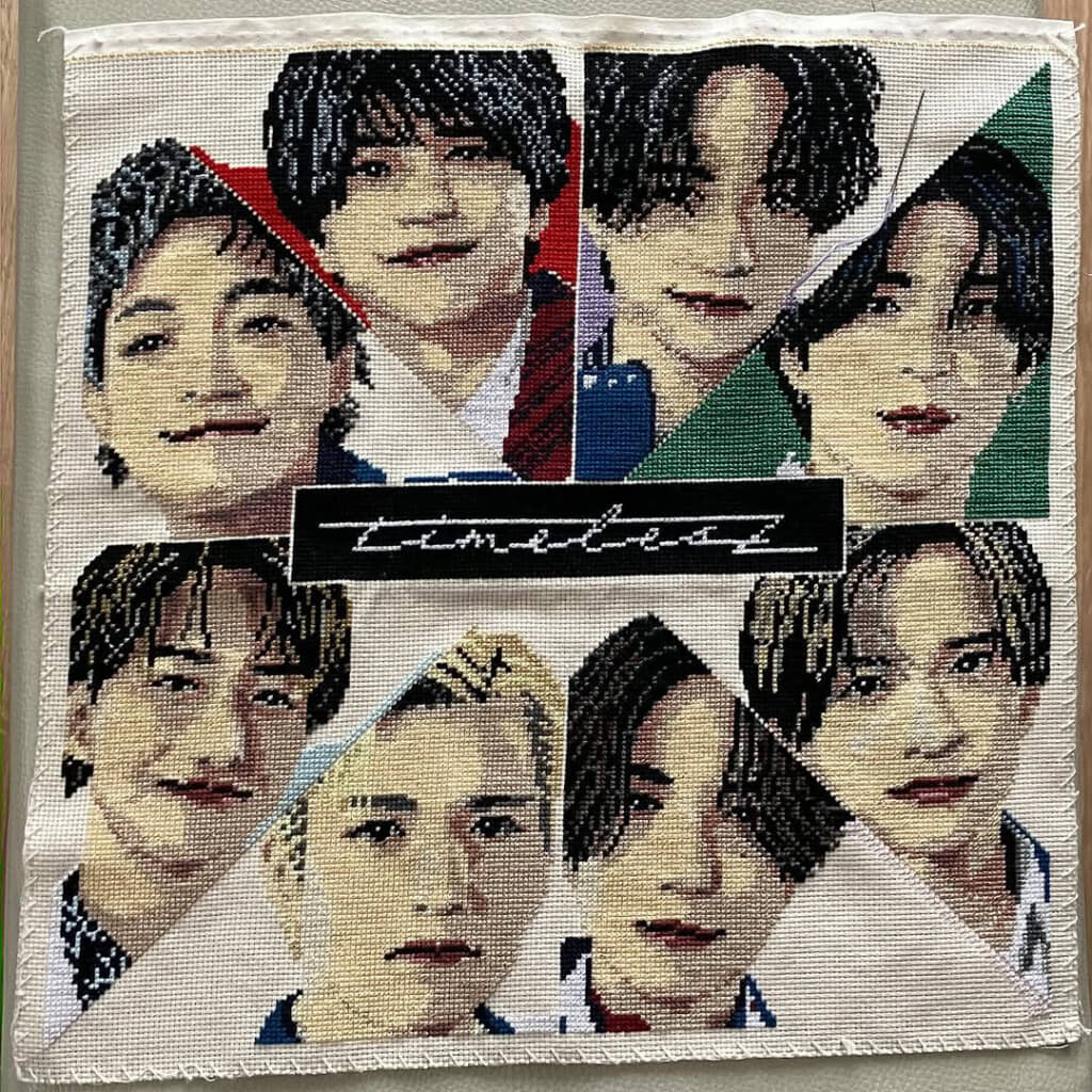 クロスステッチの途中経過