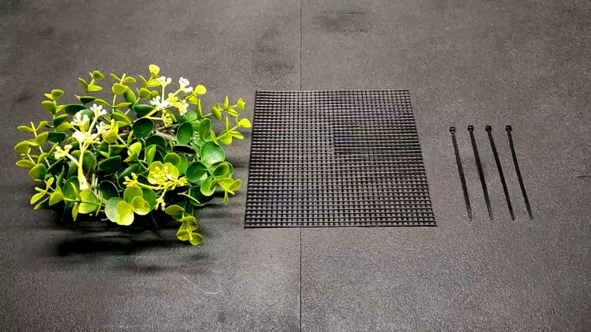 水槽のフタになるグリーンリングと鉢底ネット、結束バンド