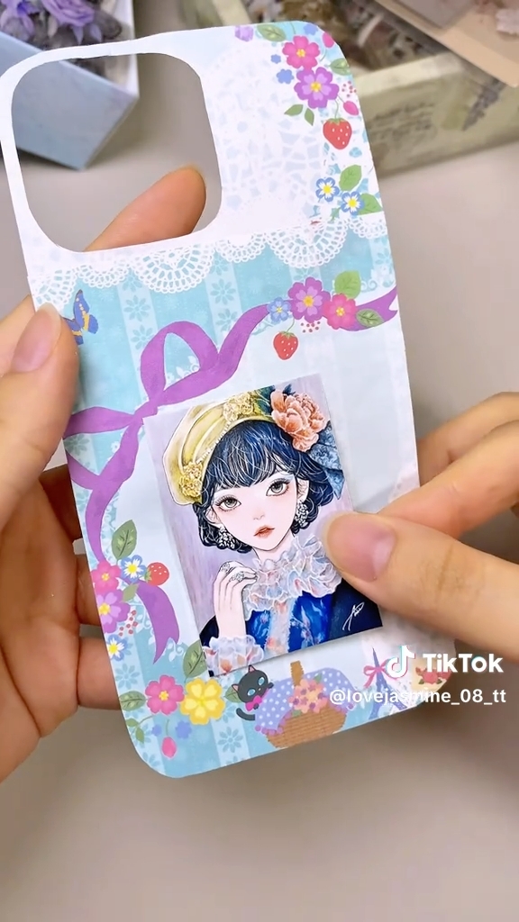 自作のイラストステッカーを中心に配置