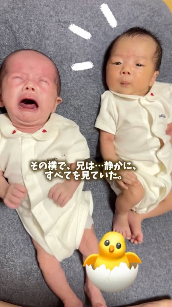 静かに見守るお兄ちゃん