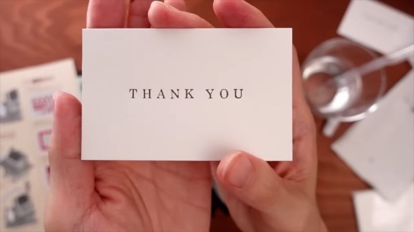 きれいに印刷できたTHANK YOUのメッセージ