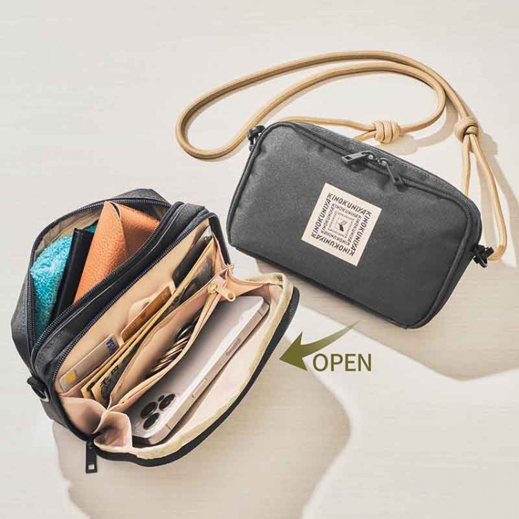 紀ノ国屋コラボの2層式お財布ショルダーバッグ