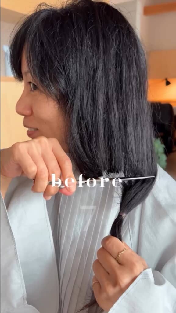 黒髪ロングのビフォーアフター