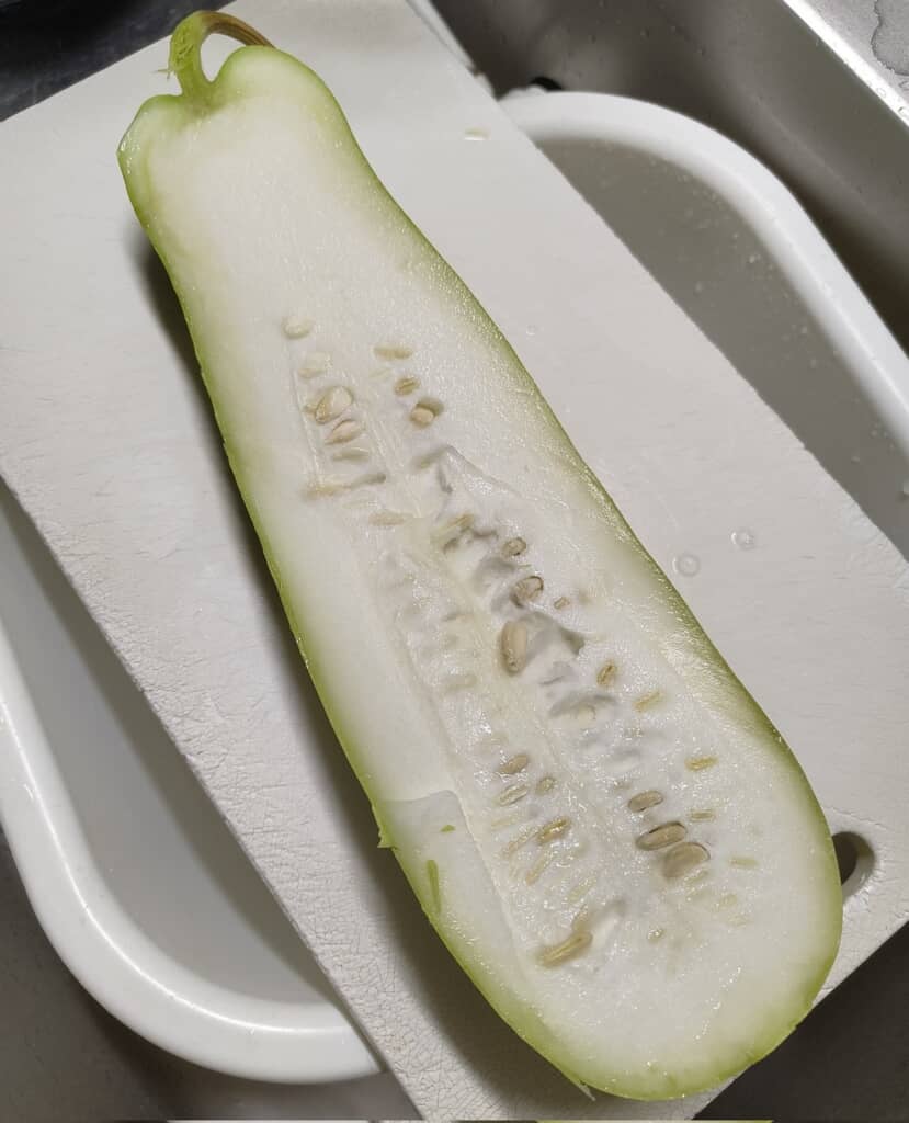 半分に割ったところ