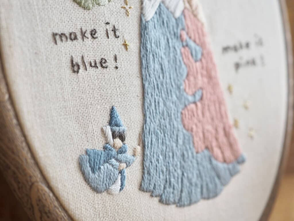 映画のセリフも刺しゅうしました