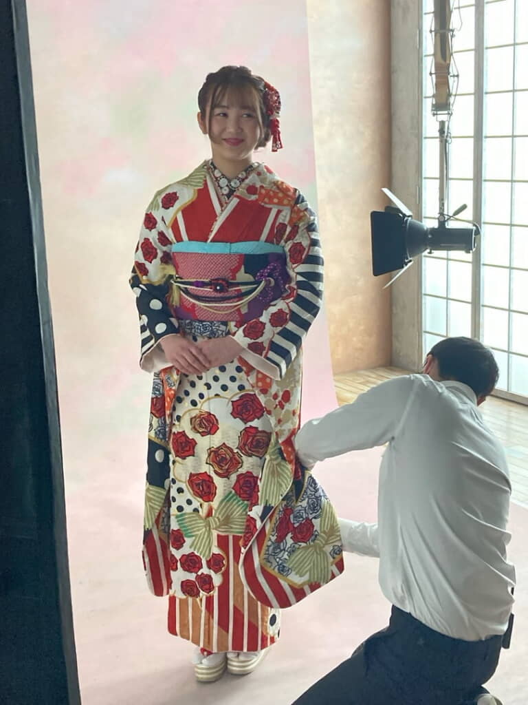 別の柄の振袖でも撮影