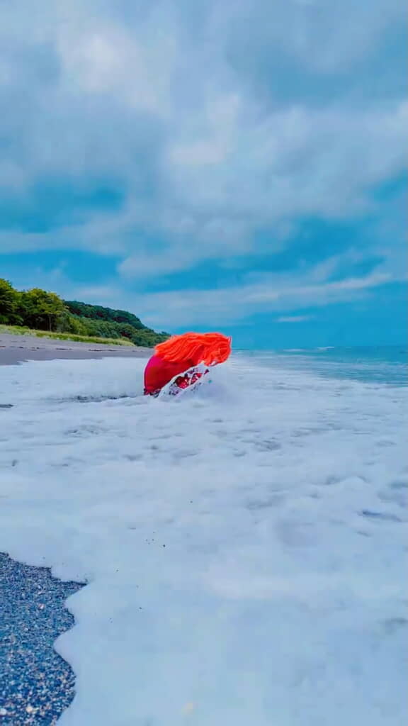 「いい海だな」