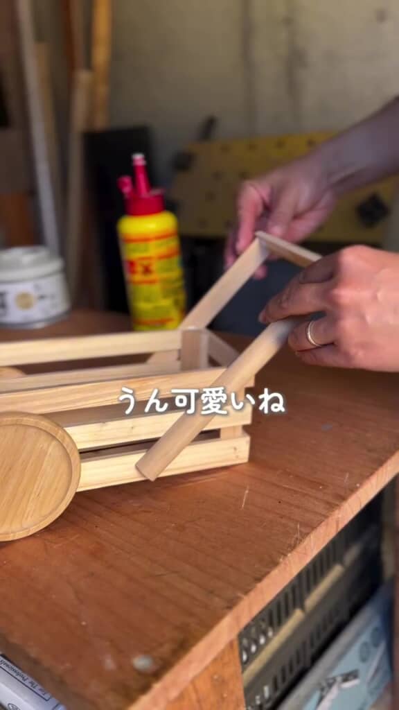 ウッドボックスを台車にリメイク