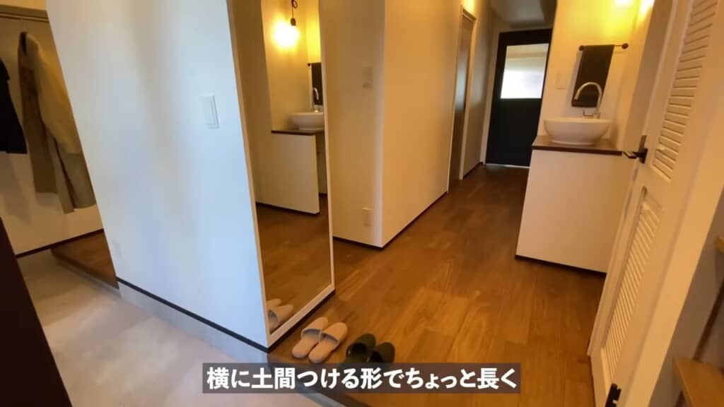 玄関土間とクローゼットを回遊できる