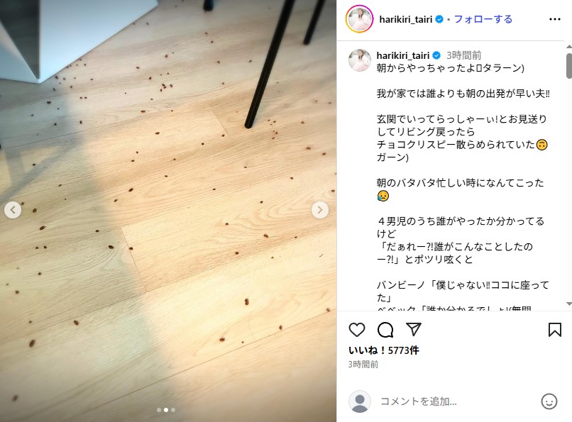 平愛梨の自宅で起きたかわいい事件