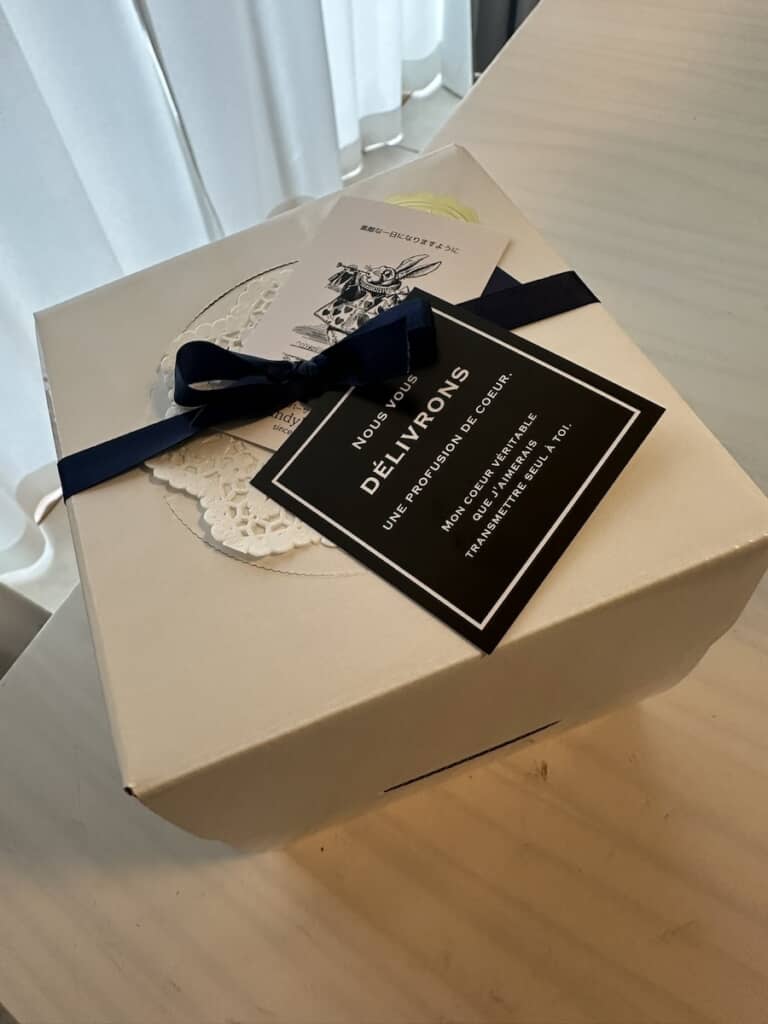 きれいに包装された冷凍ケーキの箱