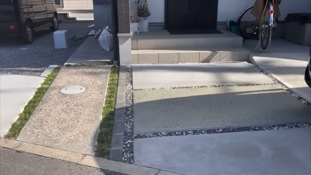 DIYをする前、この場所に門柱を作っていきます