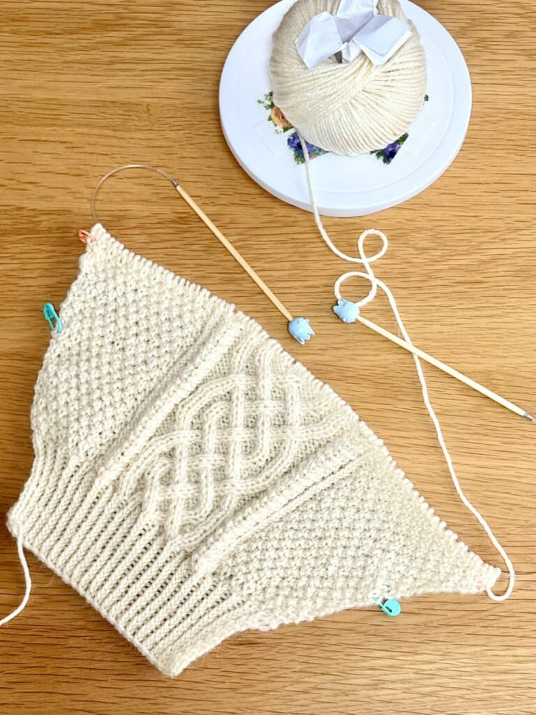 編み物の途中の様子