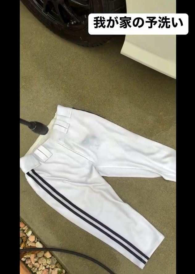 真っ白になったユニフォーム