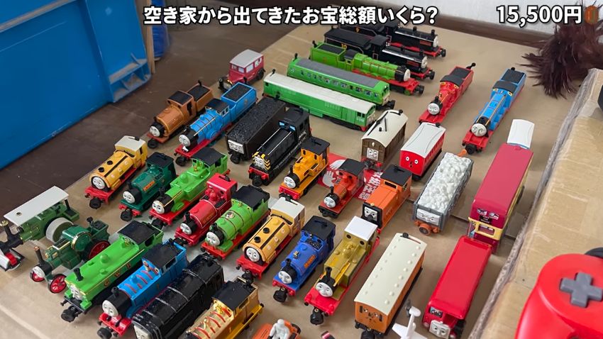 この物件に残されていたきかんしゃトーマスのおもちゃ40台