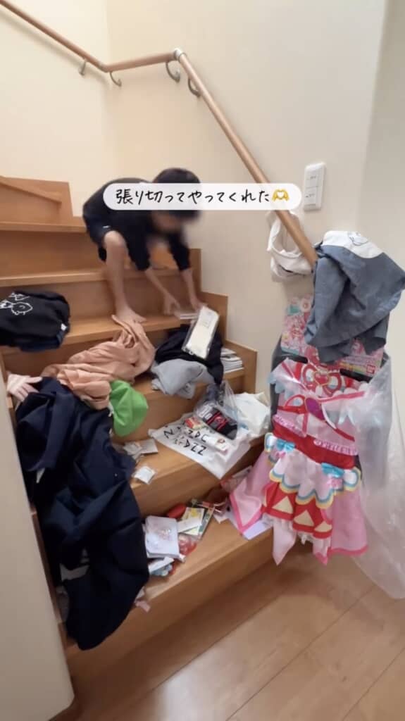 張り切って手伝ってくれています