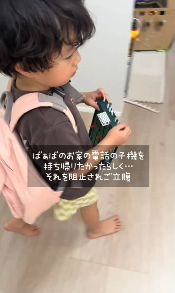 子機を持って帰ろうとして叱られてしまいました