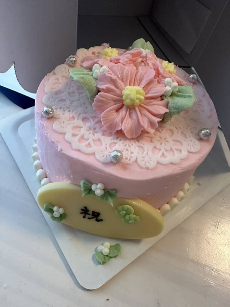 正しい位置から見たケーキ