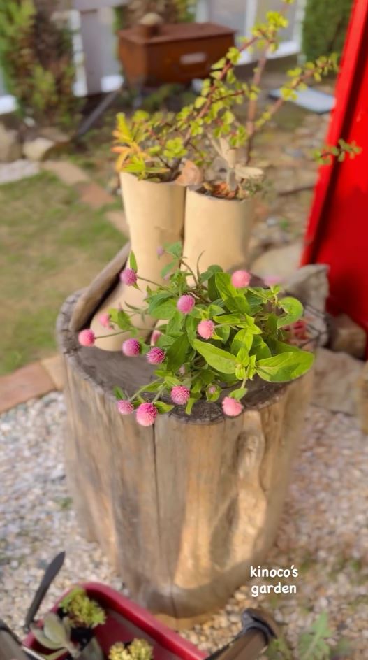 庭の一角に飾りました